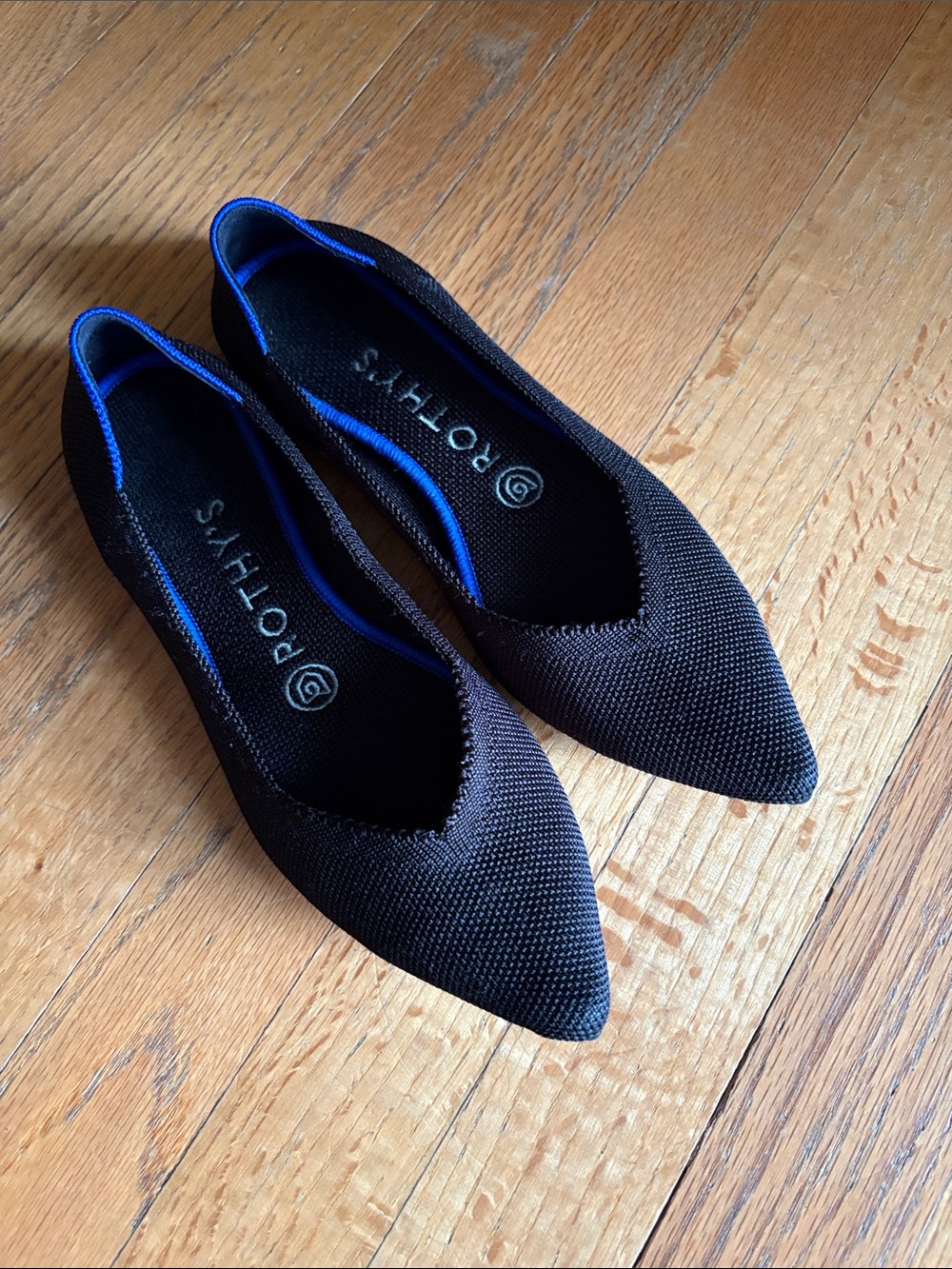 Rothy’s black the point ballet flat size 7